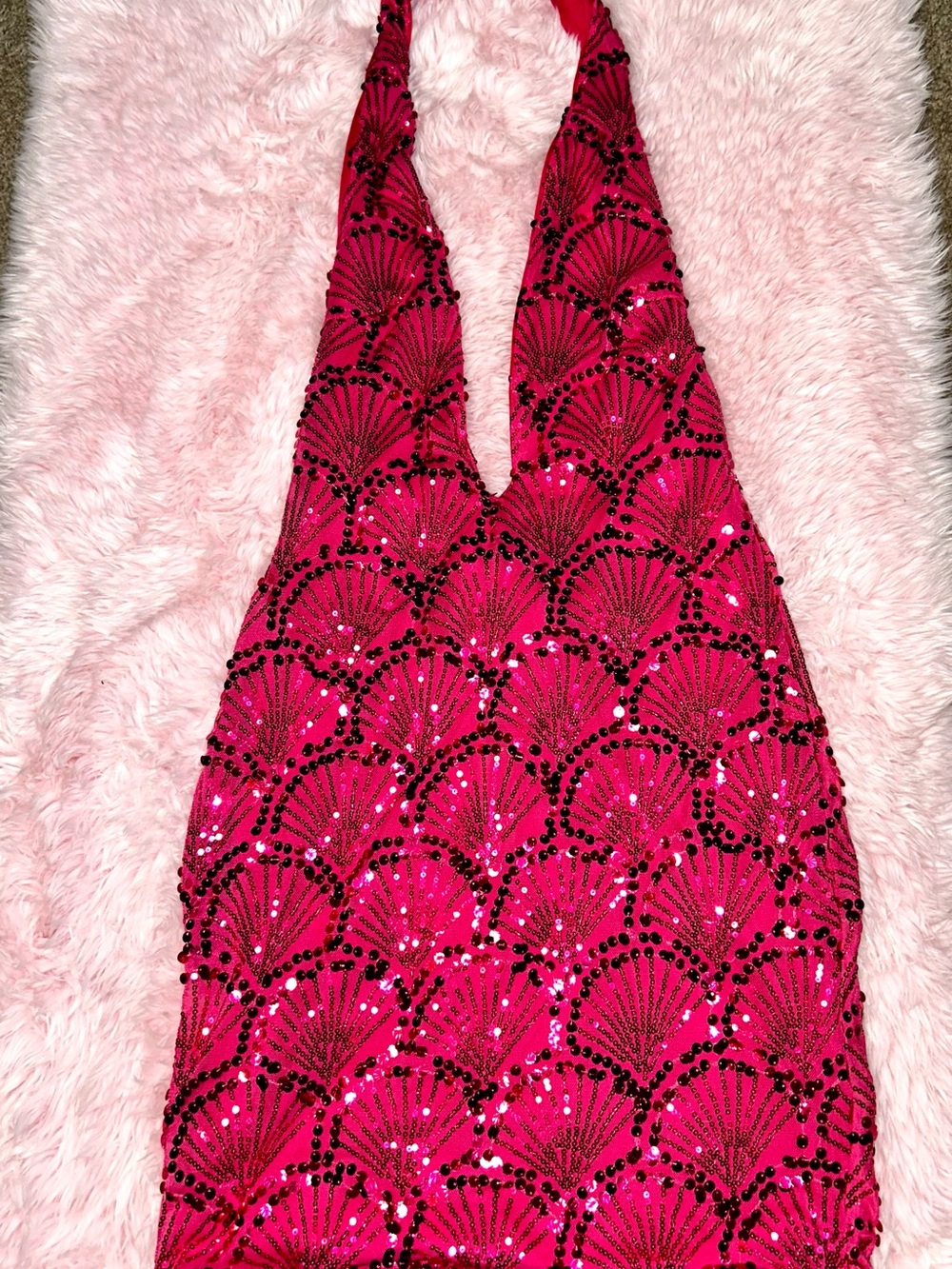 PrettyLittleThing Hot Pink Sequin Party Dress